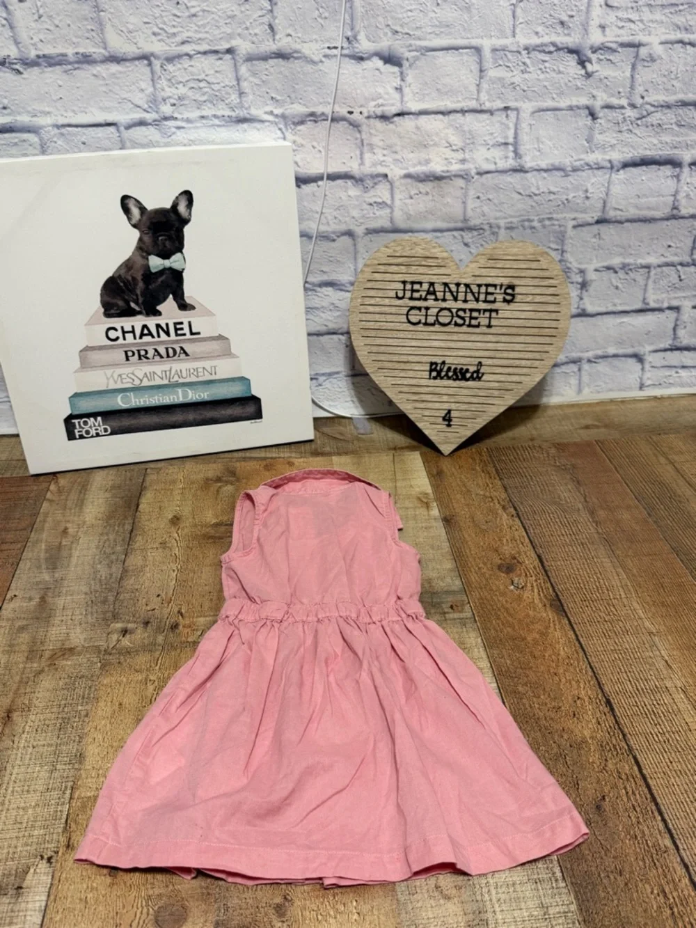 H&M COTTON SHIRT DRESS 2T Dusty pink